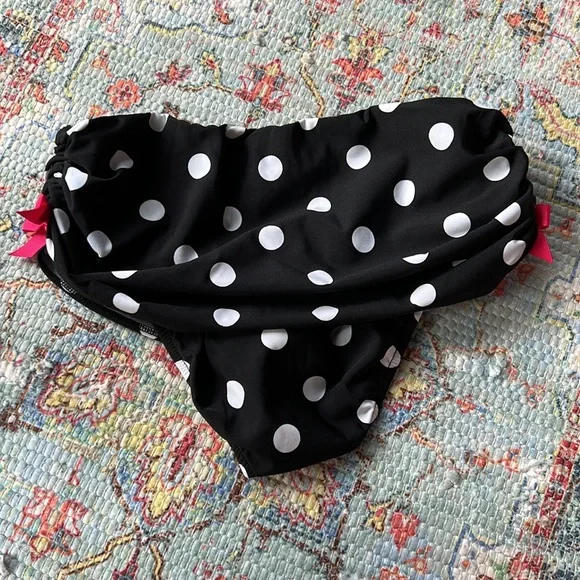 VENUS Marilyn Polka Dot Bikini Bottom Black & White Pink Size 12 - Picture 8 of 10